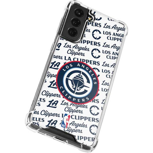 NBA Los Angeles Clippers Blast Text Galaxy S21 FE Clear Case